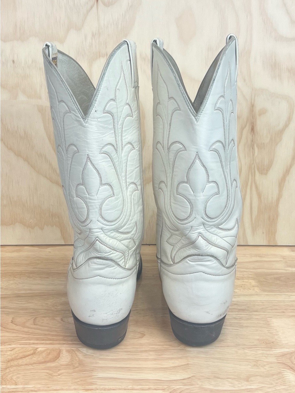 Vintage Hondo Cowboy Boots Men’s Size 11 EE Western Round Toe White - Picture 4 of 8
